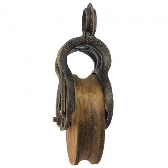 Design Toscano Large Iron & Wood Farm Pulley