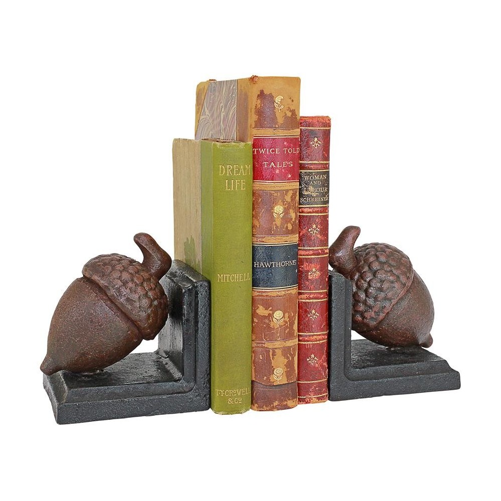 Design Toscano Grande Acorn Cast Iron Bookend Set