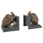 Design Toscano Grande Acorn Cast Iron Bookend Set
