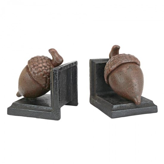 Design Toscano Grande Acorn Cast Iron Bookend Set