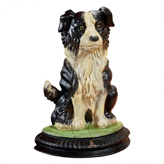 Design Toscano Border Collie Dog Iron Doorstop