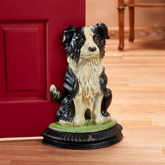 Design Toscano Border Collie Dog Iron Doorstop