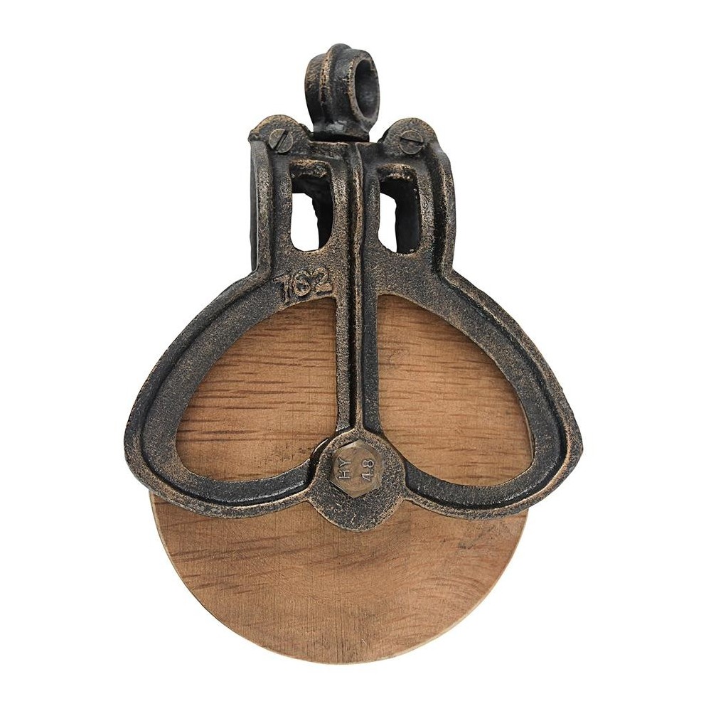 Design Toscano Medium Iron & Wood Farm Pulley