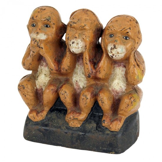 Design Toscano Speak See Hear No Evil Monkeys Bank