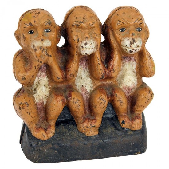 Design Toscano Speak See Hear No Evil Monkeys Bank