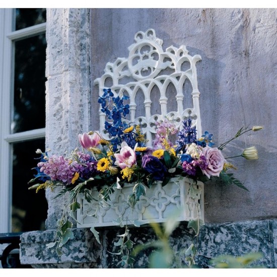 Design Toscano Cast Iron Gothic Revival Flower Box