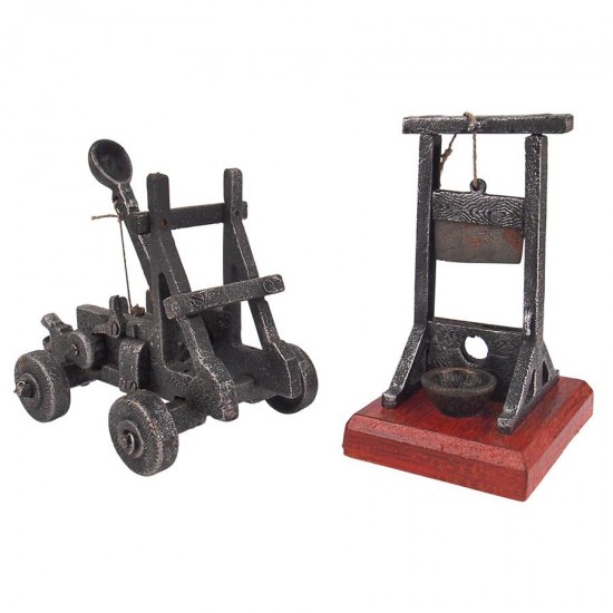 Design Toscano Set Of Medieval Catapult & Guillotine