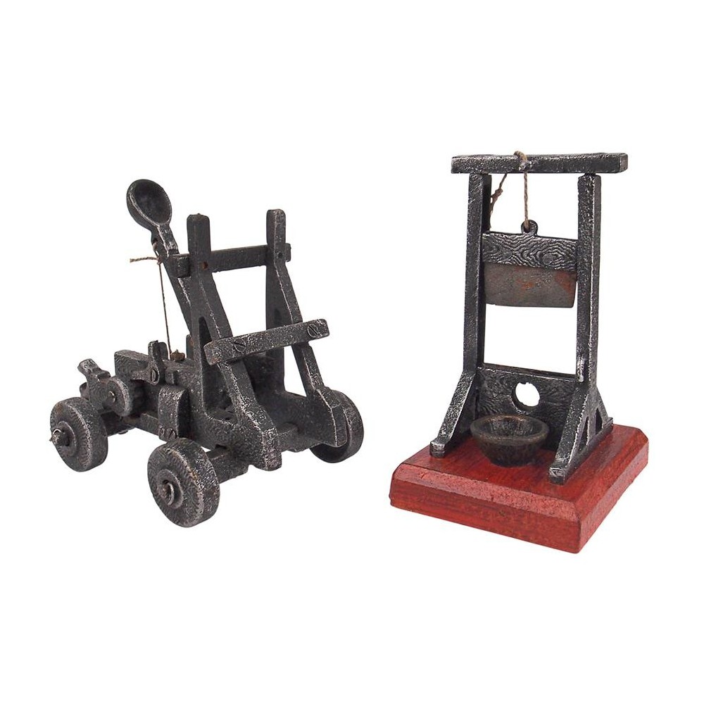 Design Toscano Set Of Medieval Catapult & Guillotine Design Toscano Set Of Medieval Catapult & Guillotine
