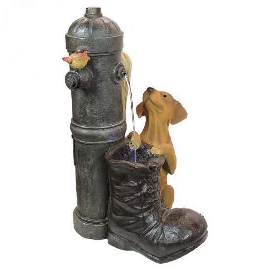 Design Toscano Fire Hydrant Pooch Garden Fountain