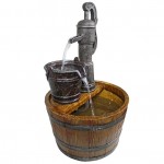 Design Toscano Cistern Well Pump Barrel Fountain