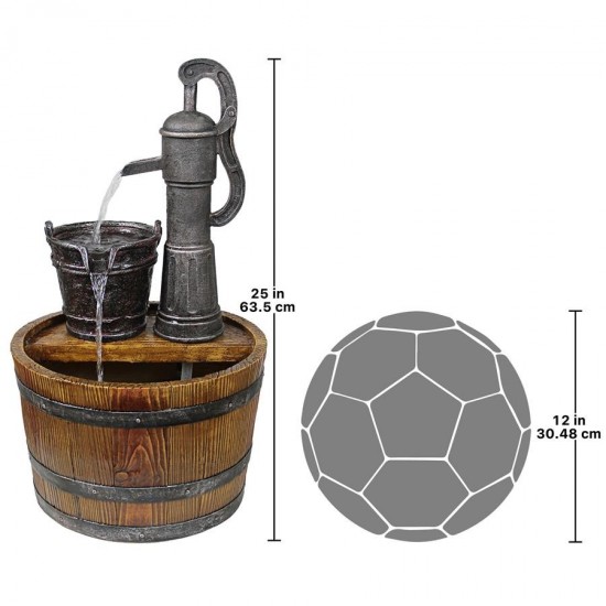 Design Toscano Cistern Well Pump Barrel Fountain