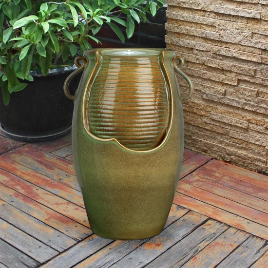 Design Toscano Ceramic Rippling Jar Fountain