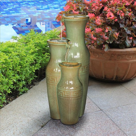 Design Toscano Ceramic Grecian Jars Fountain