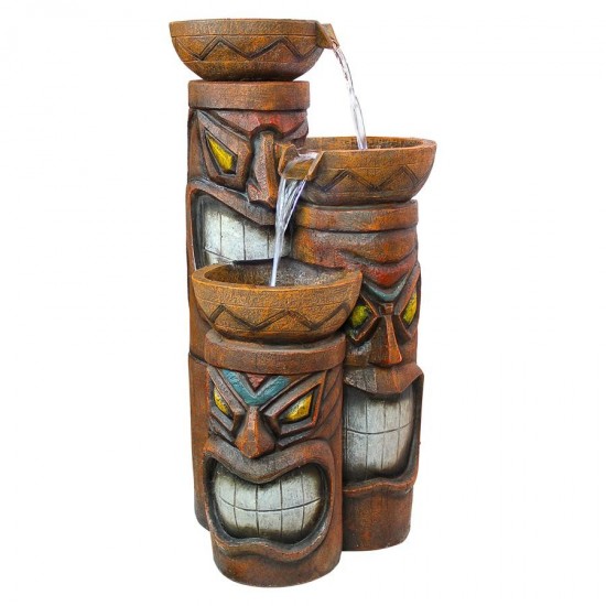 Design Toscano Cascading Aloha Tiki 3 Bowl Fountain