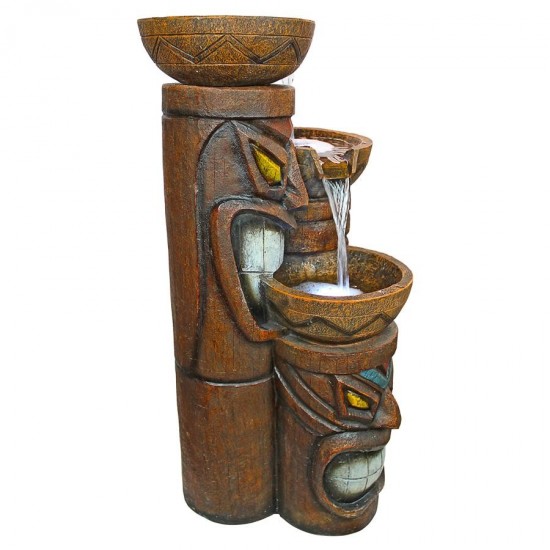 Design Toscano Cascading Aloha Tiki 3 Bowl Fountain