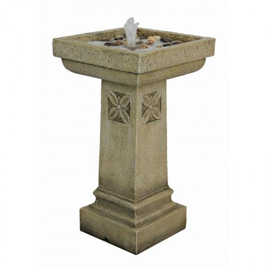 Design Toscano White Chapel Manor Pedestal Fountain