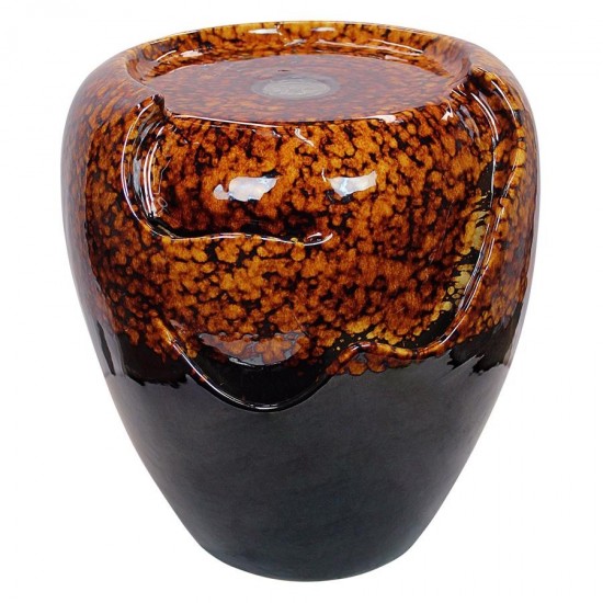 Design Toscano Burnt Umbra Ceramic Jar Fountain
