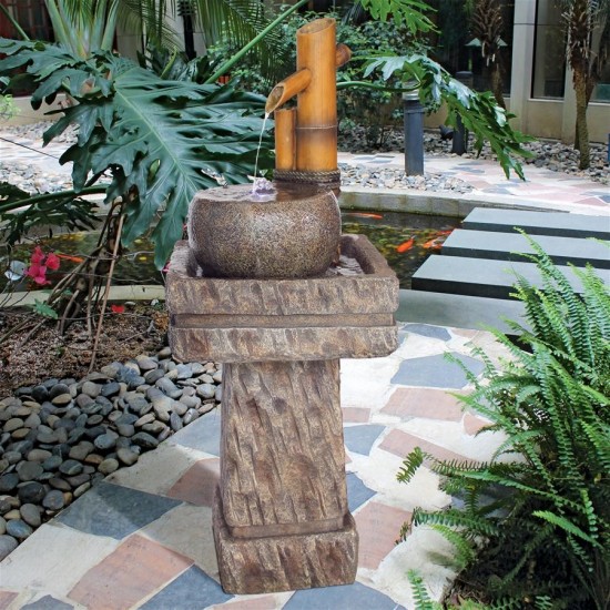 Design Toscano Bamboo Wellspring Pedestal Fountain