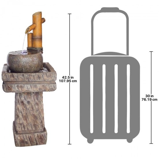 Design Toscano Bamboo Wellspring Pedestal Fountain