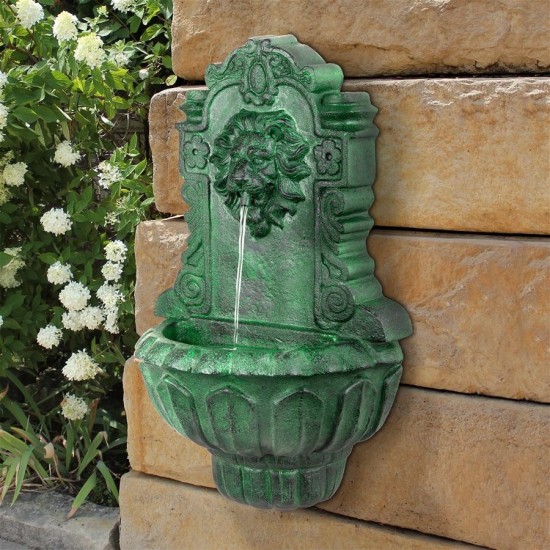 Design Toscano Casa Del Lago Lion Head Niche Fountain