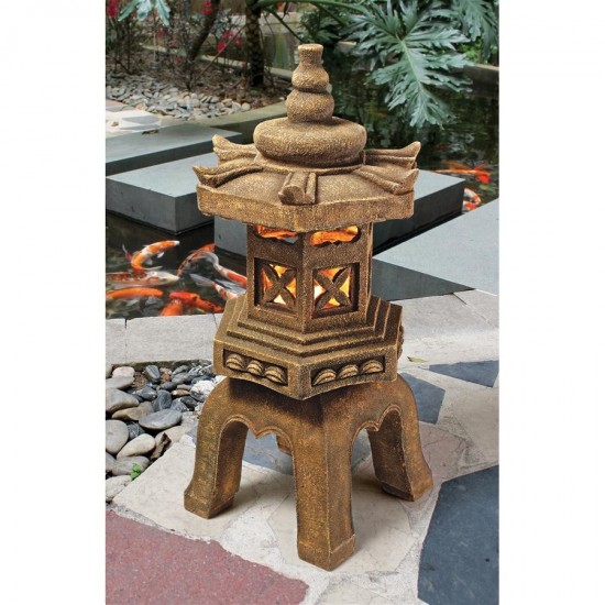 Design Toscano Sacred Pagoda Lantern Illuminated Statue