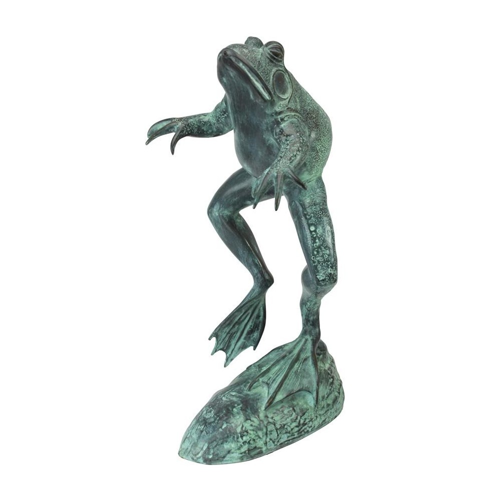 Design Toscano Medium Leaping Spitting Frog Bronze