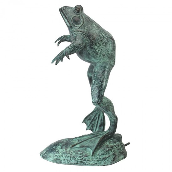 Design Toscano Medium Leaping Spitting Frog Bronze