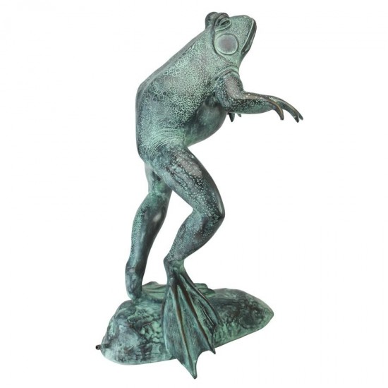 Design Toscano Medium Leaping Spitting Frog Bronze