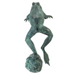 Design Toscano Medium Leaping Spitting Frog Bronze