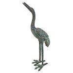 Design Toscano Bronze Crane Straight Neck Small