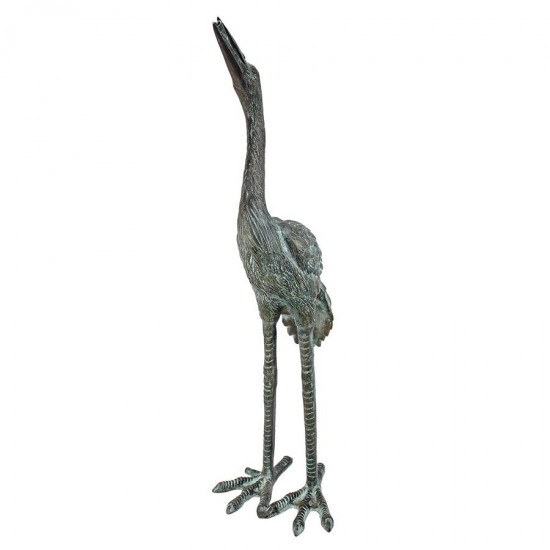 Design Toscano Bronze Crane Straight Neck Small