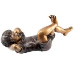 Design Toscano Lazy Days Resting Boy Spitter Bronze