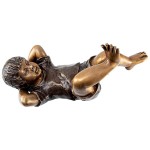 Design Toscano Lazy Days Resting Boy Spitter Bronze