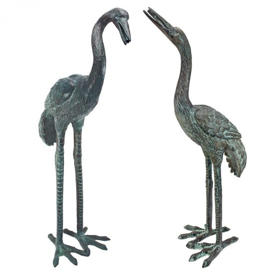 Design Toscano Bronze Cranes Pair Small