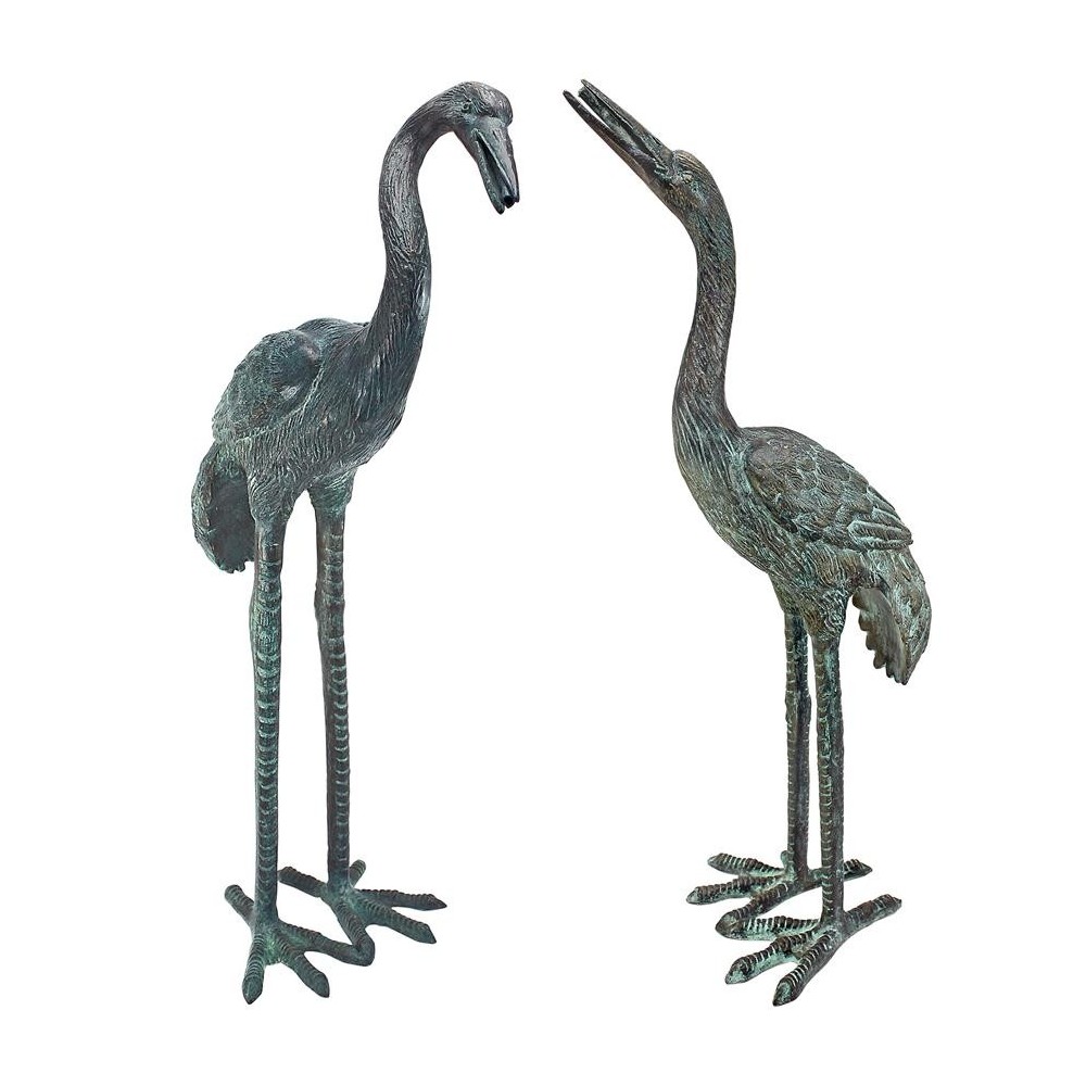 Design Toscano Bronze Cranes Pair Small