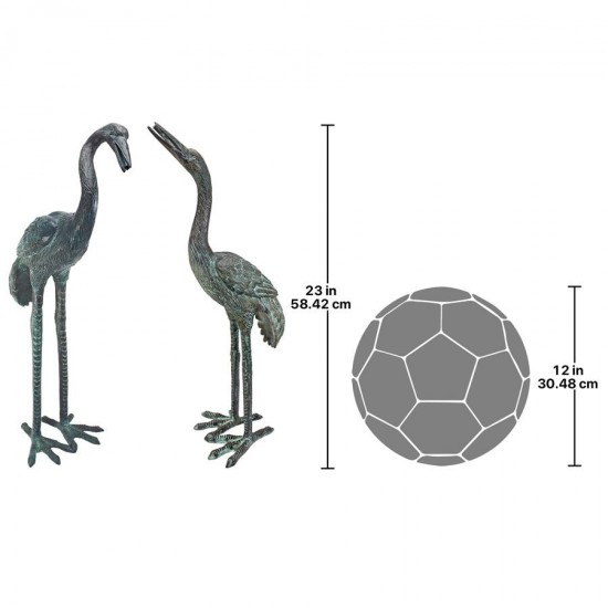 Design Toscano Bronze Cranes Pair Small