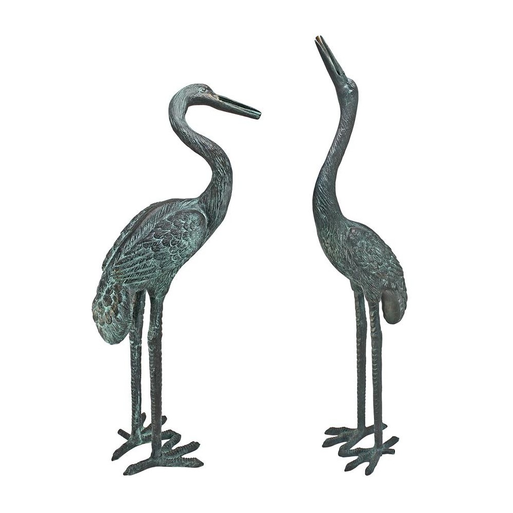 Design Toscano Bronze Cranes Pair Medium