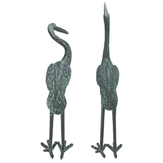 Design Toscano Bronze Cranes Pair Medium