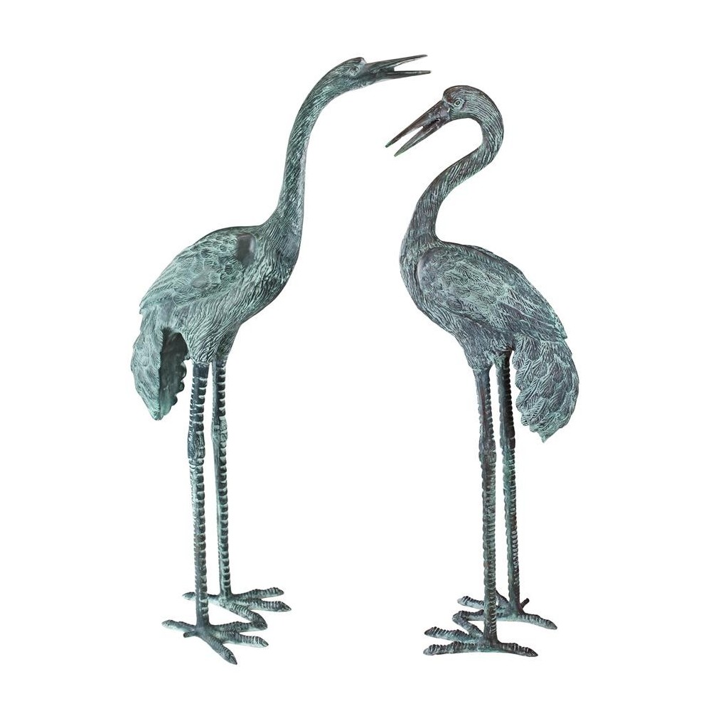Design Toscano Bronze Cranes Pair Large