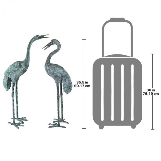 Design Toscano Bronze Cranes Pair Large