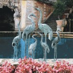 Design Toscano Bronze Cranes Pair Large