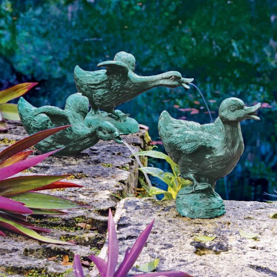 Design Toscano S/3 Bronze Ducks