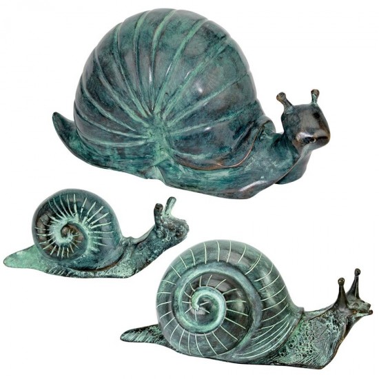 Design Toscano S/3 Bronze Snails