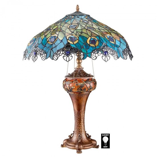 Design Toscano Art Nouveau Peacock Table Lamp