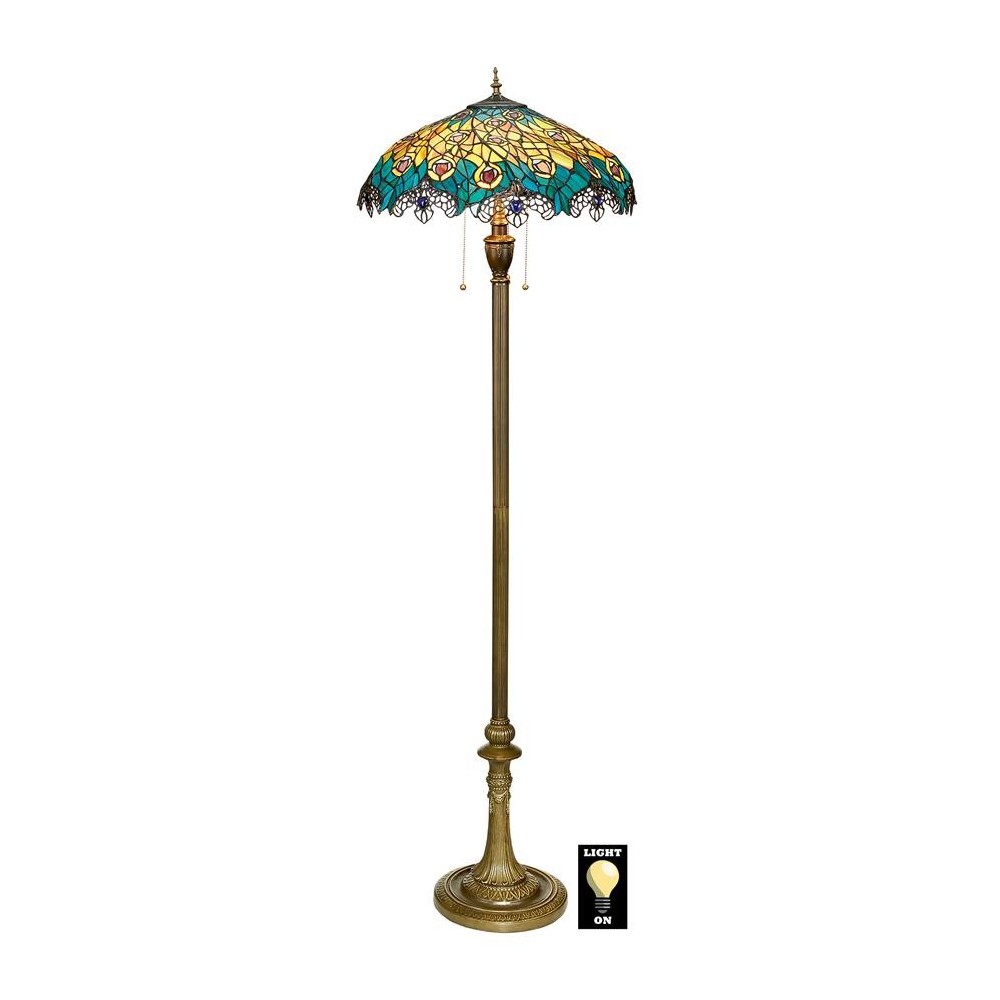 Design Toscano Art Nouveau Peacock Floor Lamp