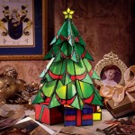 Design Toscano Christmas Tree Stained Glass Lamp