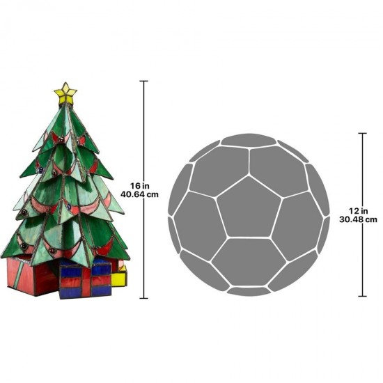 Design Toscano Christmas Tree Stained Glass Lamp