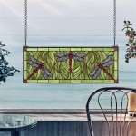 Design Toscano Emerald Green Dragonfly Stained Glass