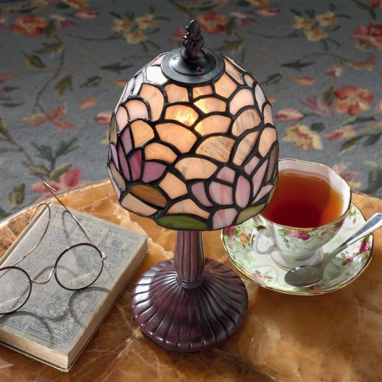 Design Toscano Lotus Flower Petite Stained Glass Lamp