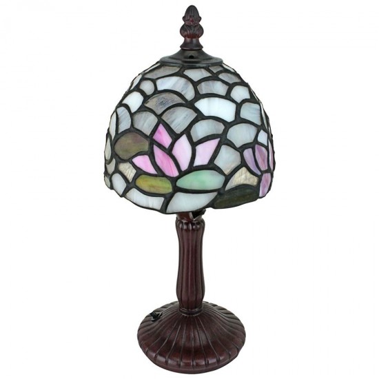 Design Toscano Lotus Flower Petite Stained Glass Lamp
